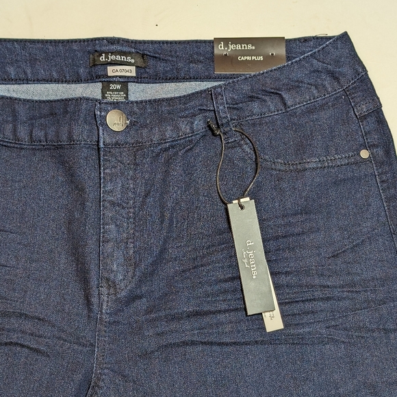 D. Jeans Modern Fit Plus Capris Size 20W Dark Denim Wash Cropped Pant Woman - Picture 6 of 6